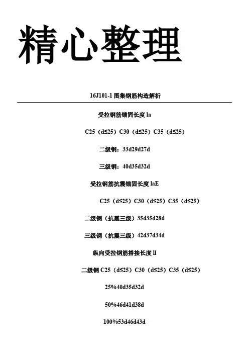 16J101-1图集钢筋构造解析