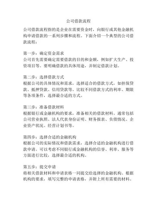 公司借款流程