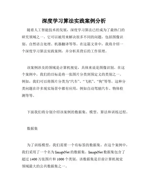深度学习算法实践案例分析