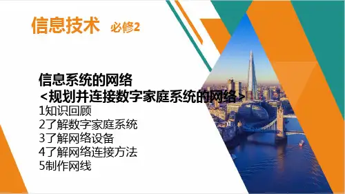 规划并连接数字家庭系统的网络——组建小型信息系统网络 课件 沪科版(2019)高中必修2信息技术