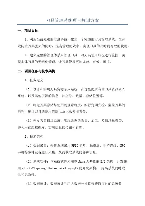 刀具管理系统项目规划方案