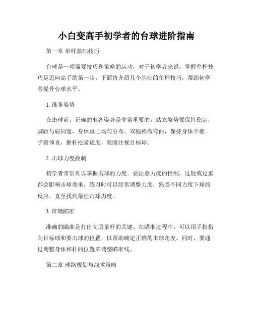 小白变高手初学者的台球进阶指南