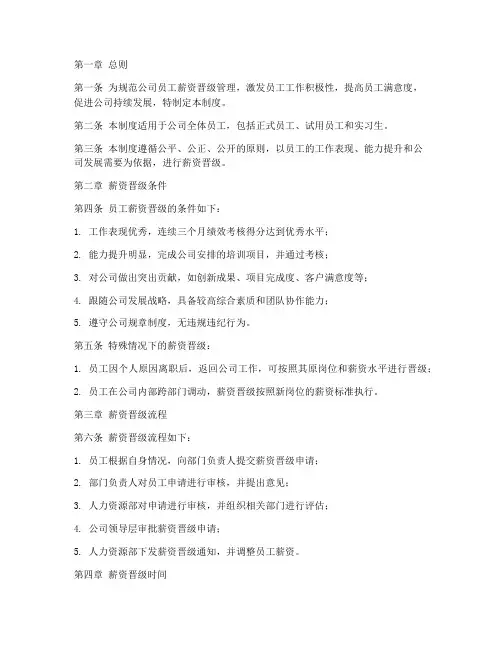 员工薪资晋级管理制度