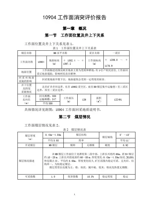 工作面消突评价报告