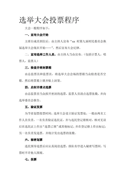 村委会正式选举投票流程