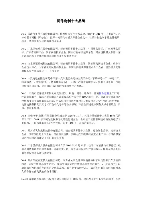 圆件定制十大品牌