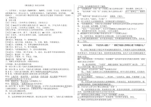 桃花源记知识点归纳--完整版