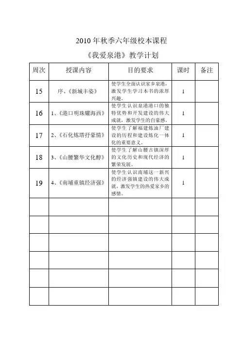 六年级校本课程