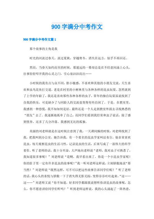 900字满分中考作文