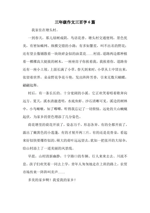 三年级作文三百字6篇 .doc