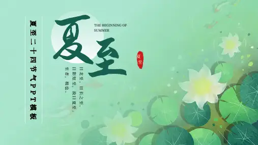 夏至初夏夏天小清新通用PPT模板