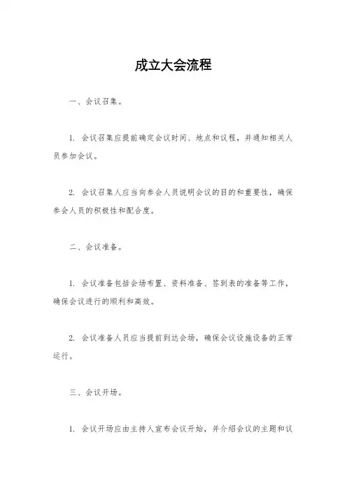 成立大会流程