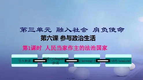 九年级政治全册第三单元融入社会肩负使命第六课参与政治生活第1框人民当家作主的法治国家课件新人教版