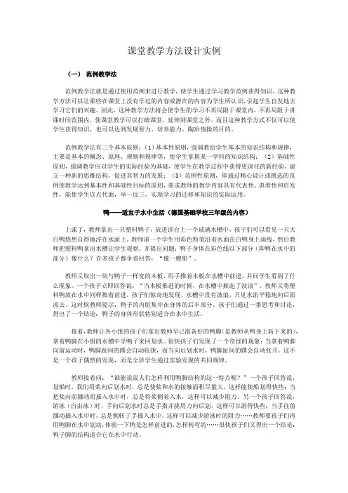 课堂教学方法设计实例