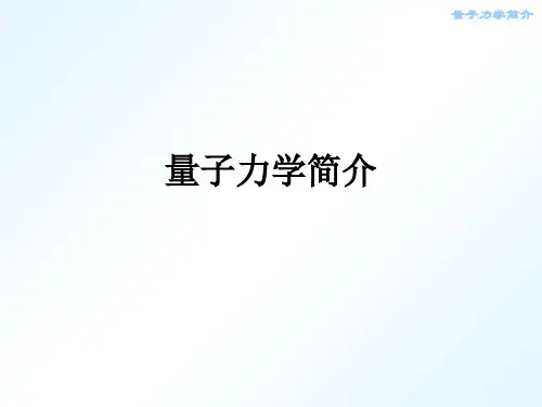 量子力学简介PPT课件