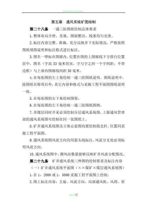 通风系统矿图绘制规范