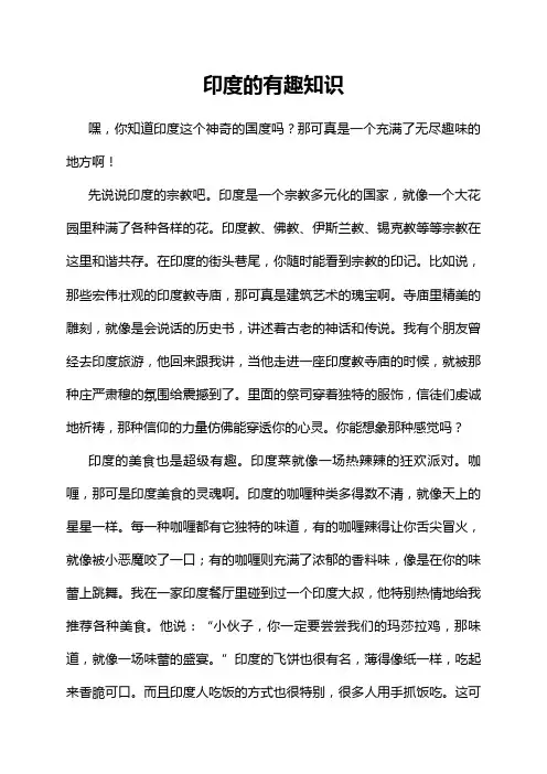 印度的有趣知识