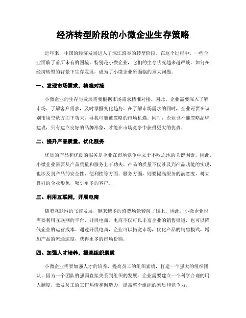 经济转型阶段的小微企业生存策略