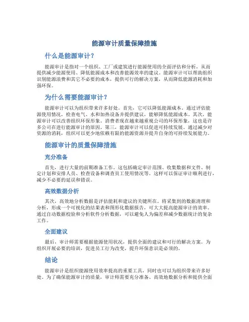 能源审计质量保障措施