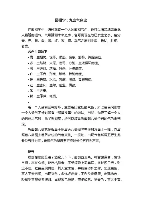 面相学：九宫气色论