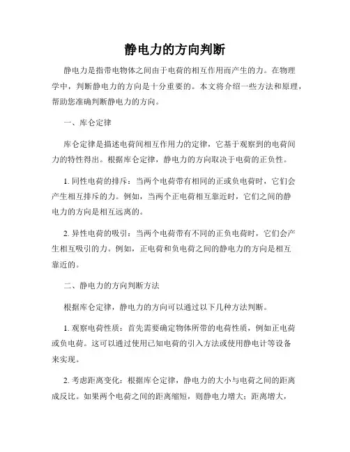 静电力的方向判断
