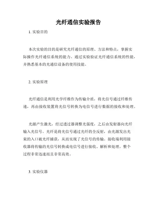 光纤通信实验报告