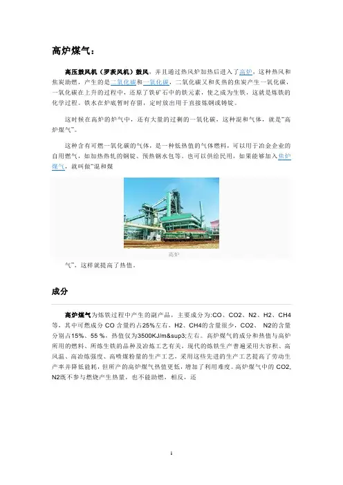 煤气介绍参考资料