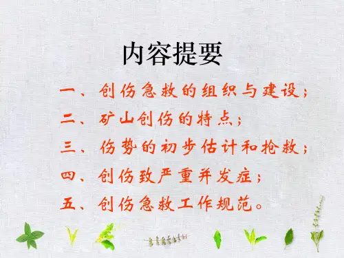 临床医学创伤急救的几个基本问题