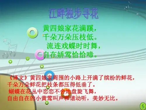 六年级下册古诗词10首之江畔独步寻花翻译【唐】杜甫