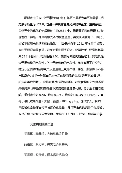 元素周期表51号元素
