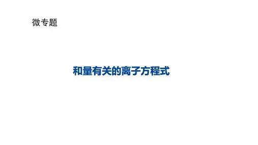 高三化学高考备考二轮复习和量有关的离子方程式归纳总结课件