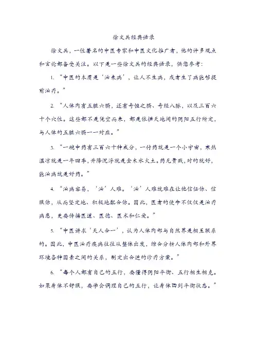 徐文兵经典语录