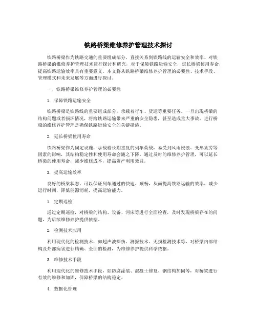 铁路桥梁维修养护管理技术探讨
