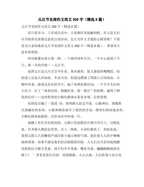 元旦节见闻作文范文500字(精选6篇)