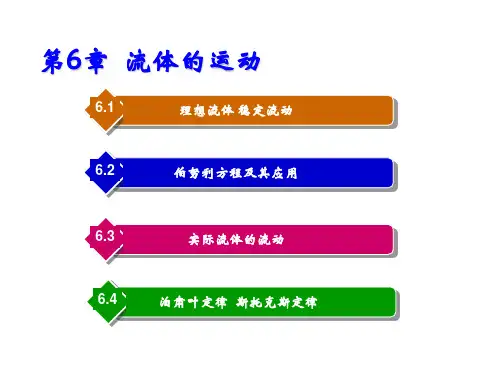 大学物理第6章  流体的运动