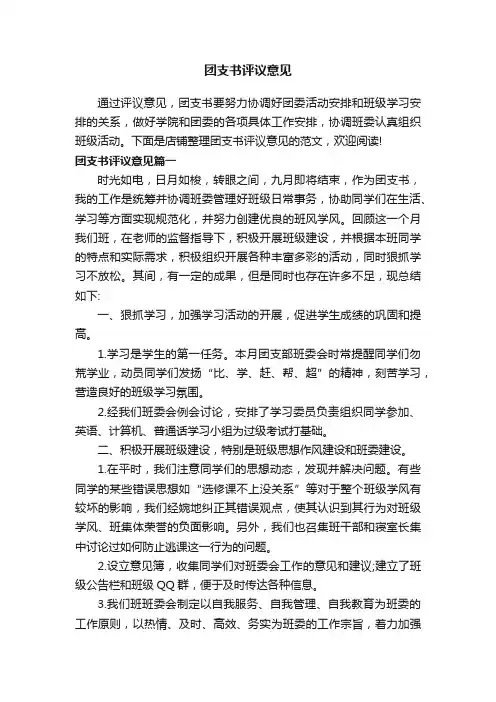 团支书评议意见