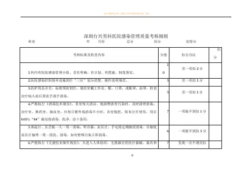 深圳台兴男科医院感染考核标准