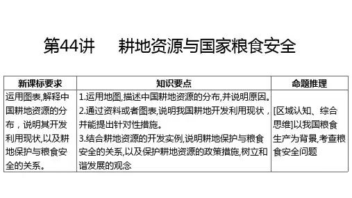 第44-45讲耕地资源与国家粮食安全——2025年高考地理一轮复习课件