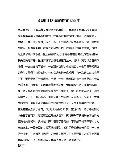 又见明月为题的作文600字