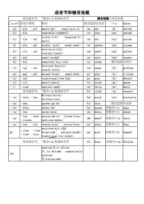 (完整版)成音节和辅音连缀