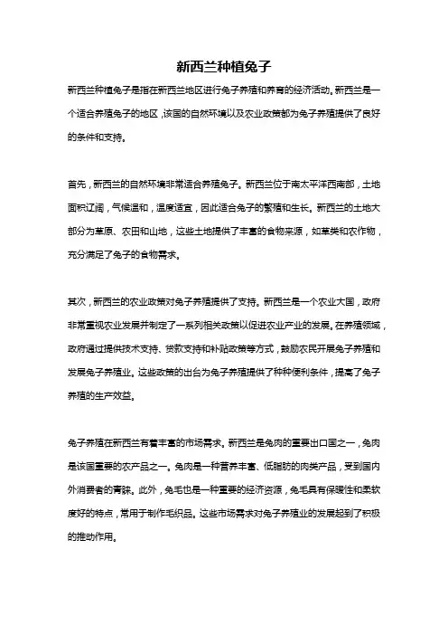 新西兰种植兔子