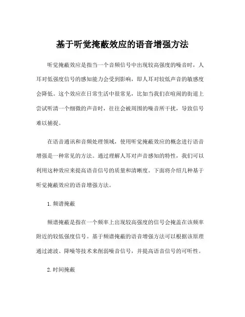 基于听觉掩蔽效应的语音增强方法
