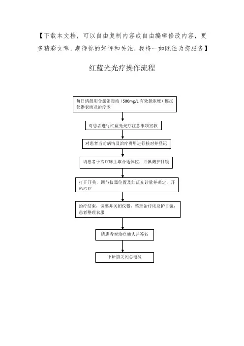 红蓝光光疗使用操作流程