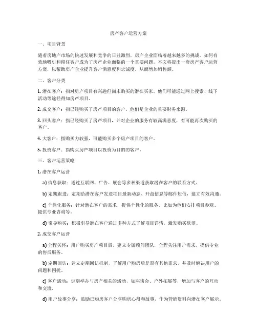 房产客户运营方案