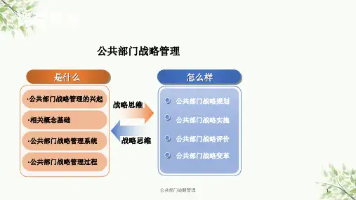 公共部门战略管理课件