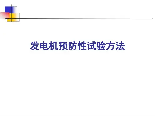 发电机预防性试验方法