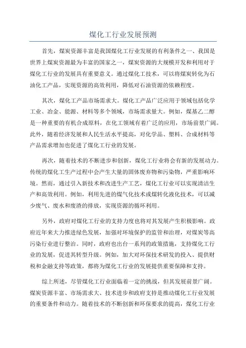 煤化工行业发展预测