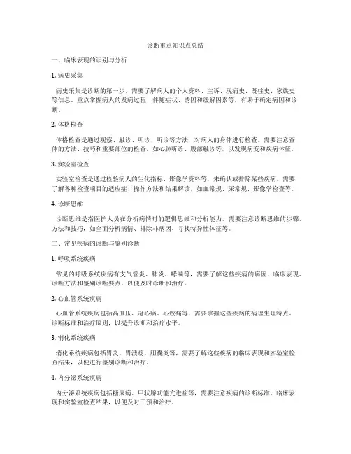诊断重点知识点总结