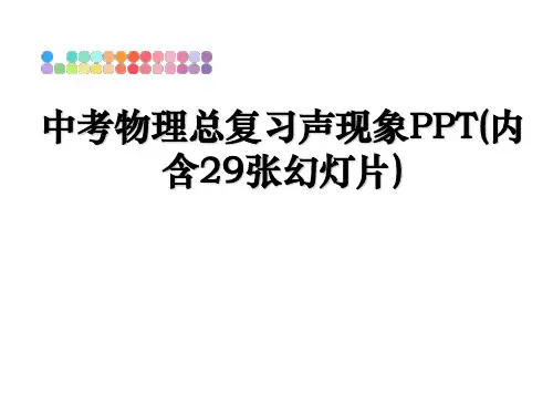 最新中考物理总复习声现象PPT(内含29张幻灯片)课件PPT