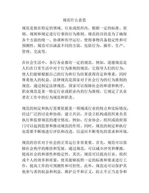 规范什么意思